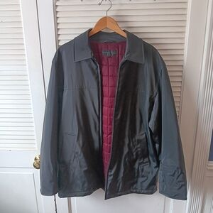 Geoffrey Beene Black Jacket with Burgundy Interior